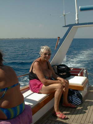 Mum on boat1