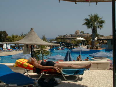 Mum poolside